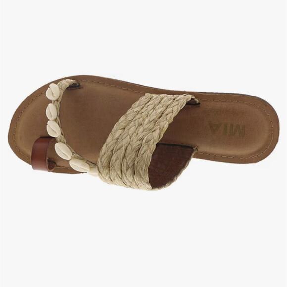 MIA Women's Bea Raffia and Seashell Sandals 6M - Picture 2 of 9